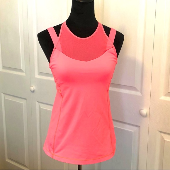 Lululemon Bright Pink Mesh Panels workout tank Top sz 6 - Picture 1 of 10